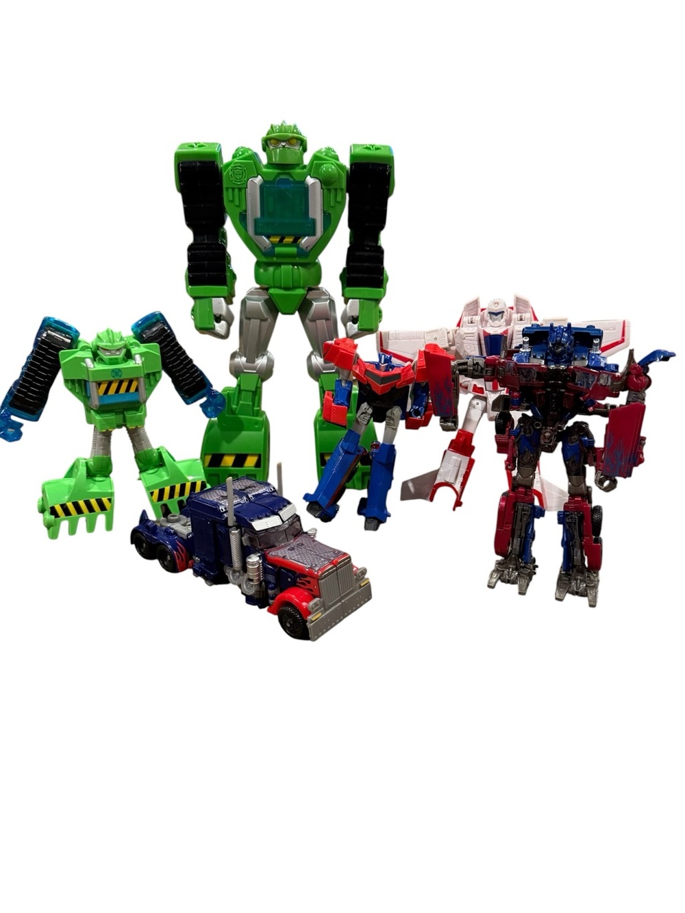 Multiples Green, Red & Blue Robot Action Figure Pack